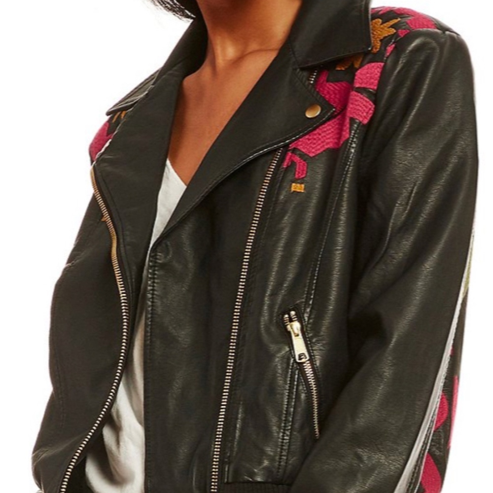 Free People Motorcycle Jacket XS - Vegan Leather